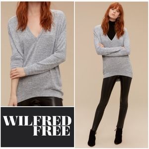 WILFRED FREE XS Devinette Long Sleeve V-Neck Shirt Size XS ARITZIA